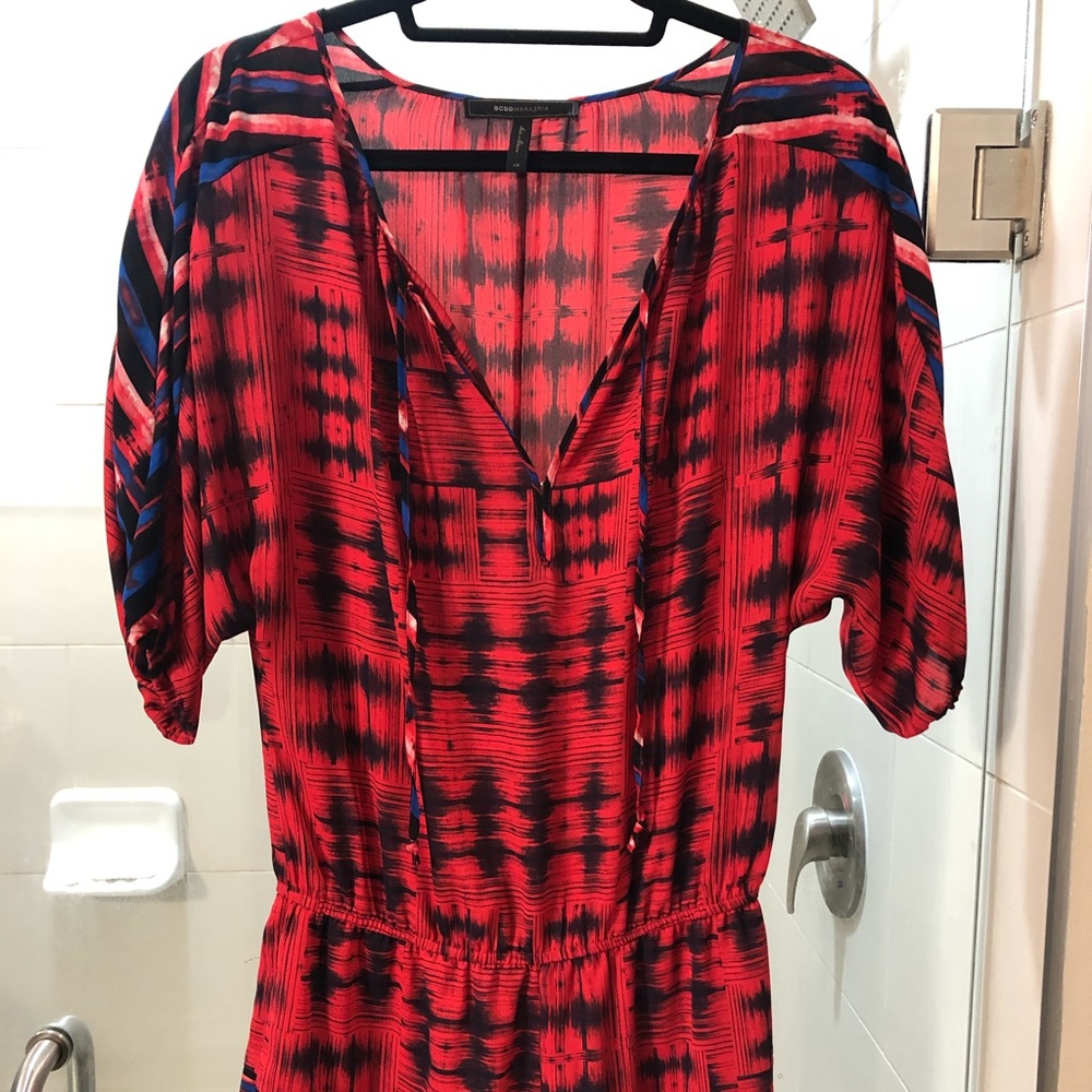BCBG MaxAzria red and blue romper